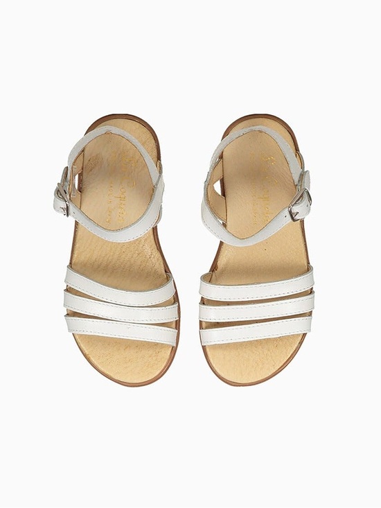La Coqueta Other - La Coqueta Sienna White Nappa Leather Sandals Girls Size 26 EU / US 9.5
